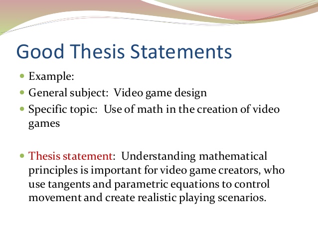 How do I write a good thesis statement?